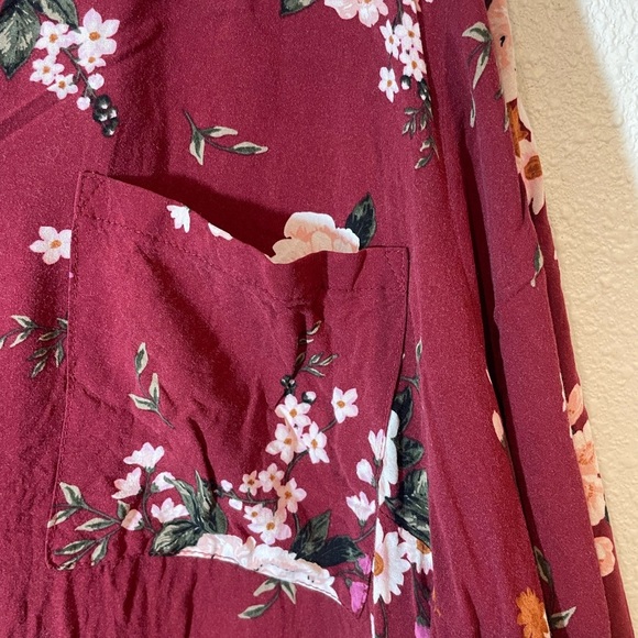 Torrid Burgundy Floral Babydoll Tunic - Size 5 - Picture 3 of 10